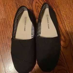 Black Toms-style Slip-ons